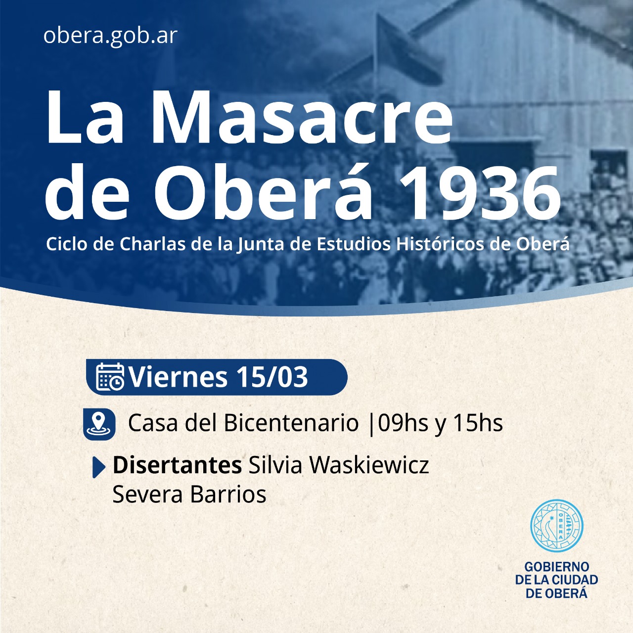 Acto por la Memoria de los “88 años de la Masacre de Oberá”