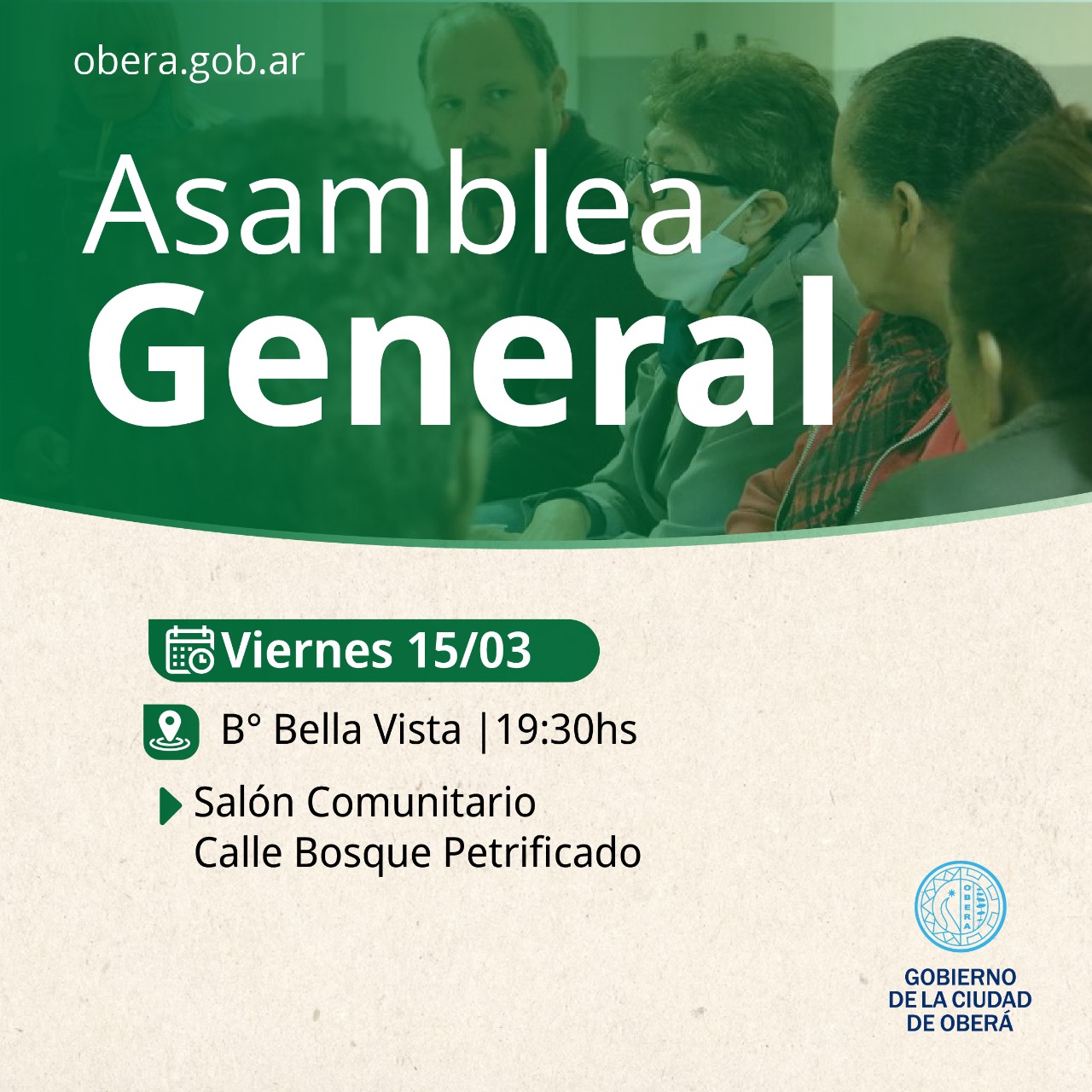 Asamblea General de comisiones vecinales en el Barrio Bella Vista