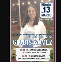 Mañana Oberá convoca a encender velas en la catedral, una manera pacifica de pedir justicia por Gladis Gomez