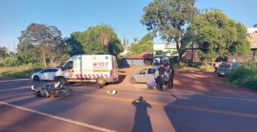 OBERÁ: Choque de motos sobre Ruta Nacional 14 dejo un herido