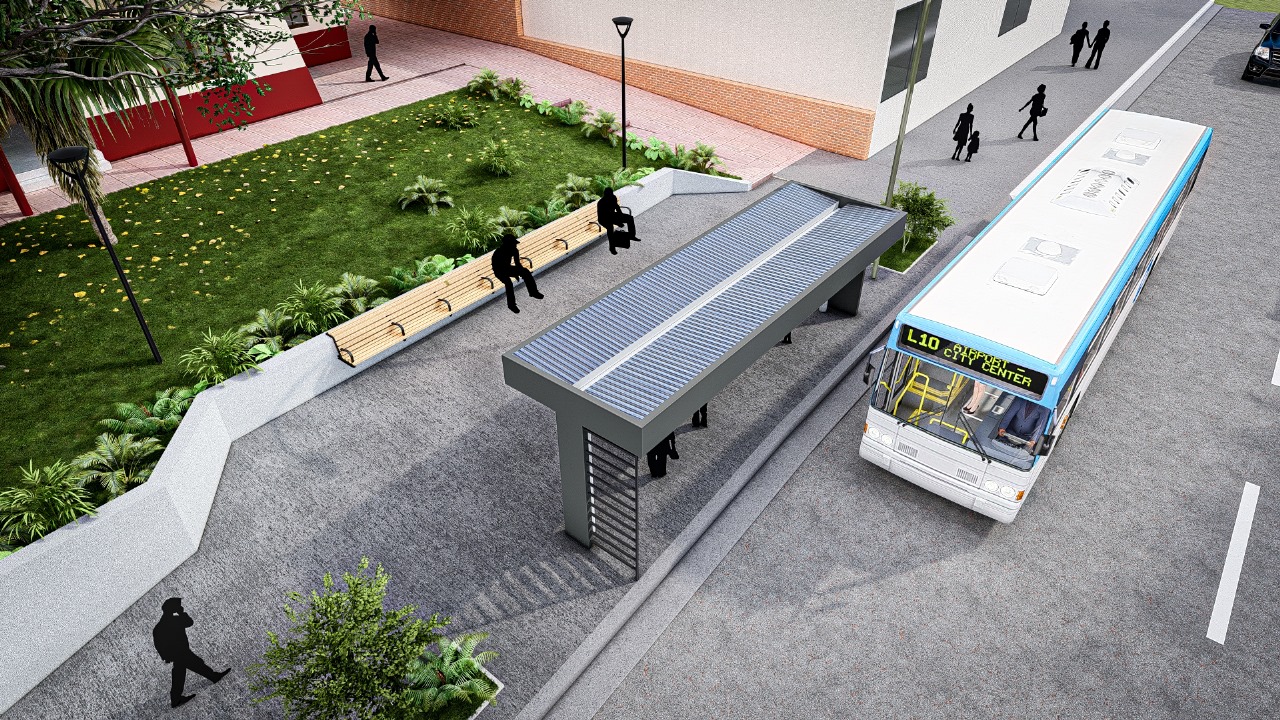 El Gobierno de Oberá construye una Parada Unificada sobre la avenida Sarmiento