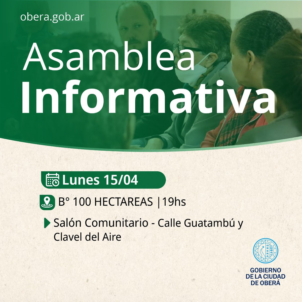 Elecciones Vecinales: Asamblea Informativa en Barrio Cien Hectáreas de Oberá