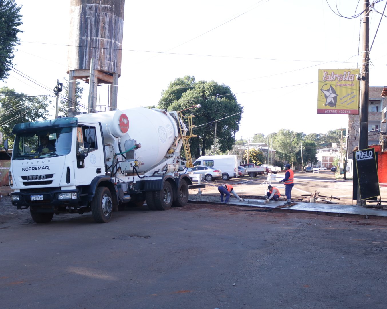Comenzaron las reparaciones en el badén de la calle A. Núñez Cabeza de Vaca y Tarumá