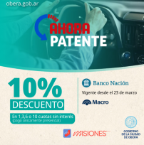 Oberá se adhiere al programa provincial Ahora Patente