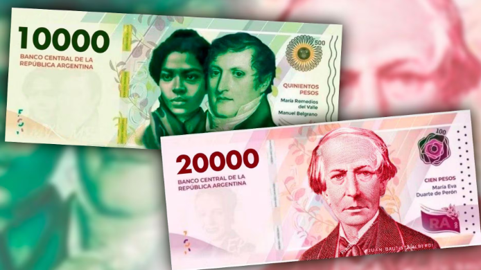 El Banco Central anunció que pondrá en circulación los nuevos billetes de $10.000 en mayo y los de $20.000 a fin de año