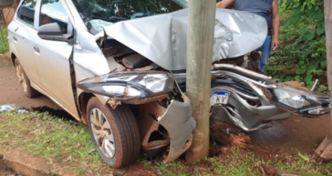 Conductor alcoholizado se estrelló contra un poste en Wanda