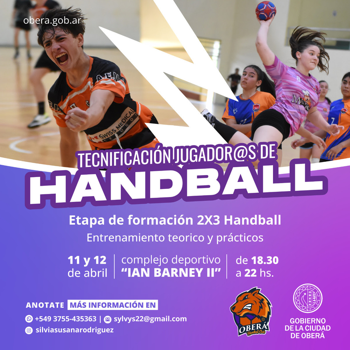 OBERÁ: Tecnificación para jugadores y jugadoras de handball