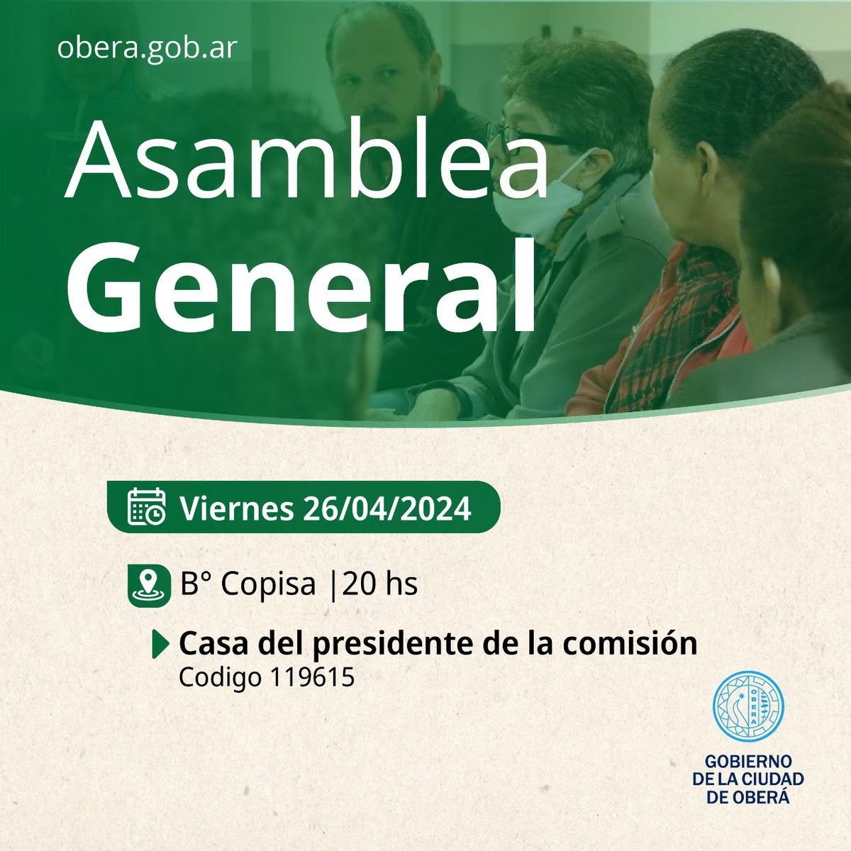 OBERÁ:  Asamblea General en Barrio Copisa