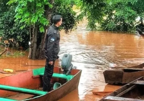 El Soberbio esperan una nueva crecida del Uruguay y se preparan para evacuar a la población afectada
