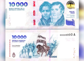 El Banco Central puso en circulación el nuevo billete de $ 10.000
