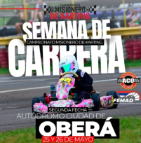 El 25 y 26 de mayo llega la segunda fecha del Campeonato Misionero de Karting en Oberá