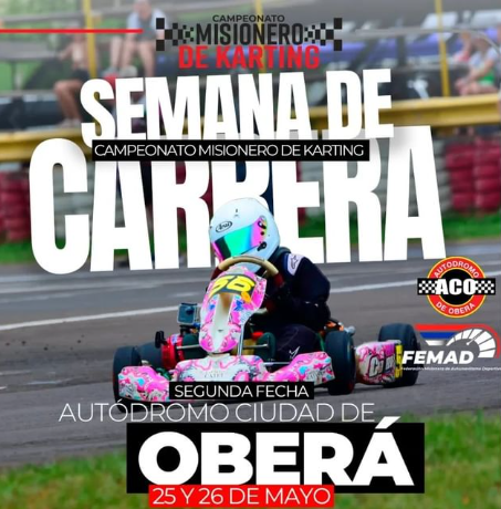 El 25 y 26 de mayo llega la segunda fecha del Campeonato Misionero de Karting en Oberá