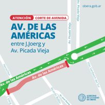 OBERÁ: Circular con precaución sobre Av. de Las Américas, se transita por media calzada