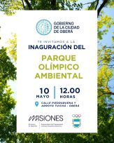 Junto al COA, se inaugurará el primer Parque Olímpico Ambiental de Argentina en Oberá