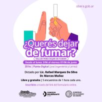 Inscripciones abiertas: Nuevo taller para dejar de Fumar en Oberá