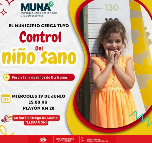 CAMPO VIERA: Mañana se realizarán controles de niño sano, en el Playón del kilómetro 28