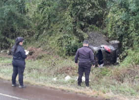 San Martín, La conductora que despistó y volcó sobre ruta provincial 103 resultó ilesa