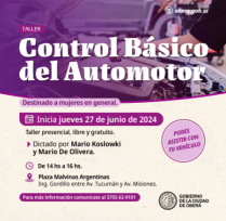 Taller gratuito de mecánica y control básico del automotor para mujeres en Oberá