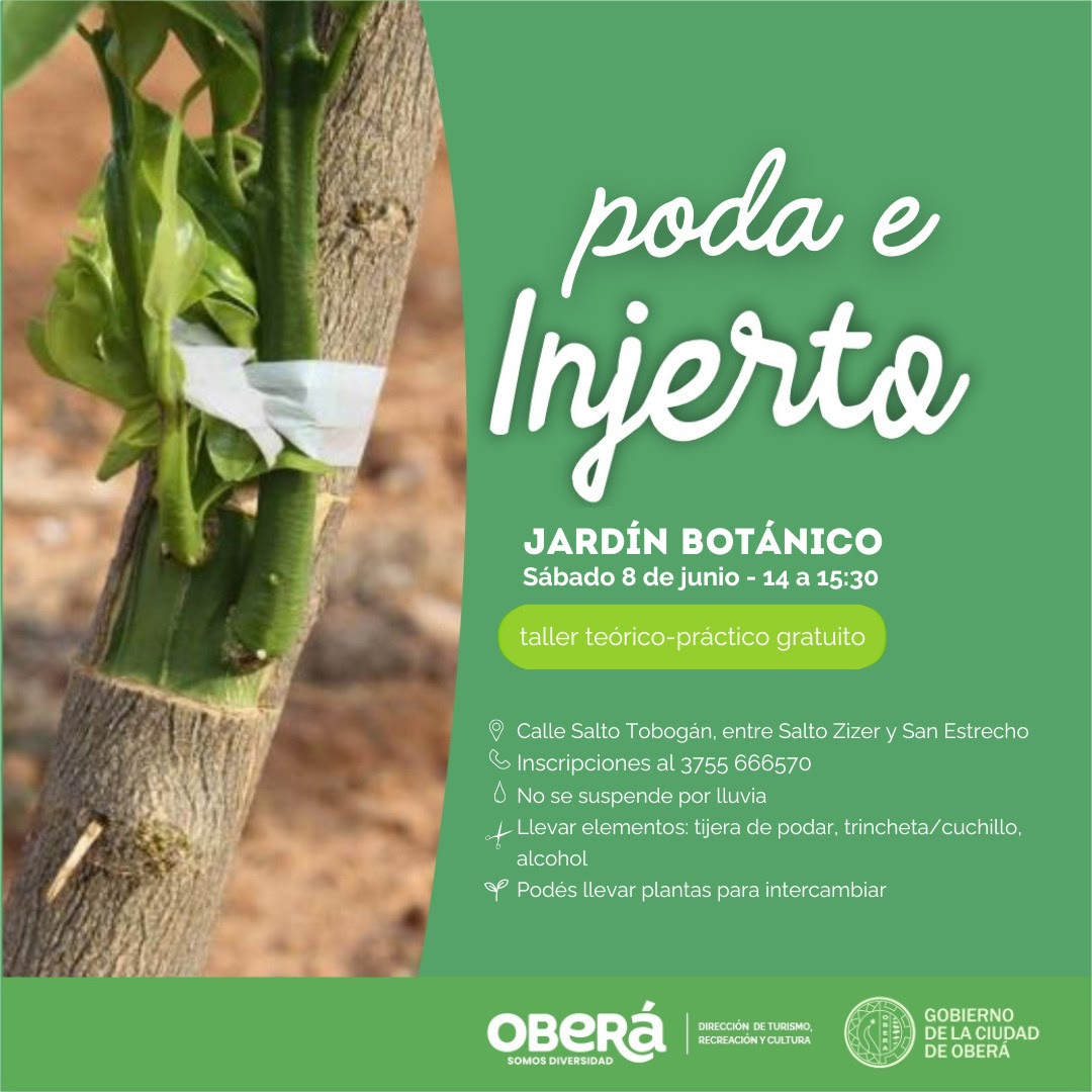 Taller práctico gratuito: Aprendé Poda e Injerto en el Jardín Botánico de Oberá