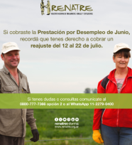 El RENATRE pagará entre el 12 y el 22 de julio el reajuste de la prestación por desempleo de junio