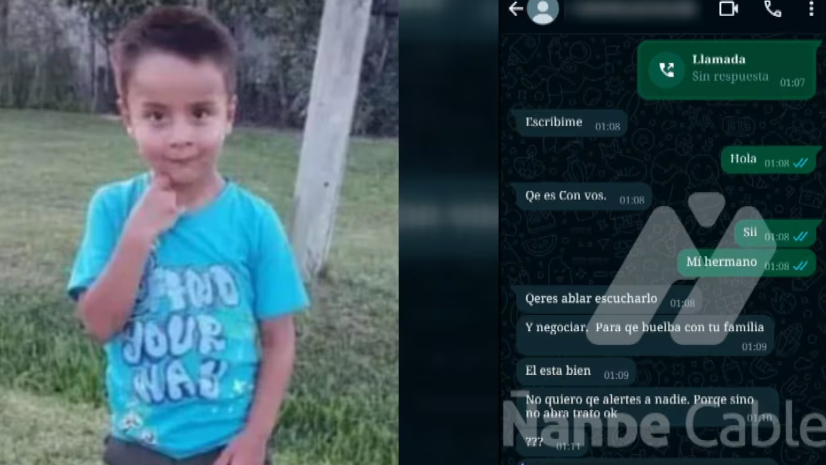 El hermano de Loan recibió un mensaje extorsivo, “Él está bien. No quiero que alertes a nadie porque sino no habrá trato ¿ok?