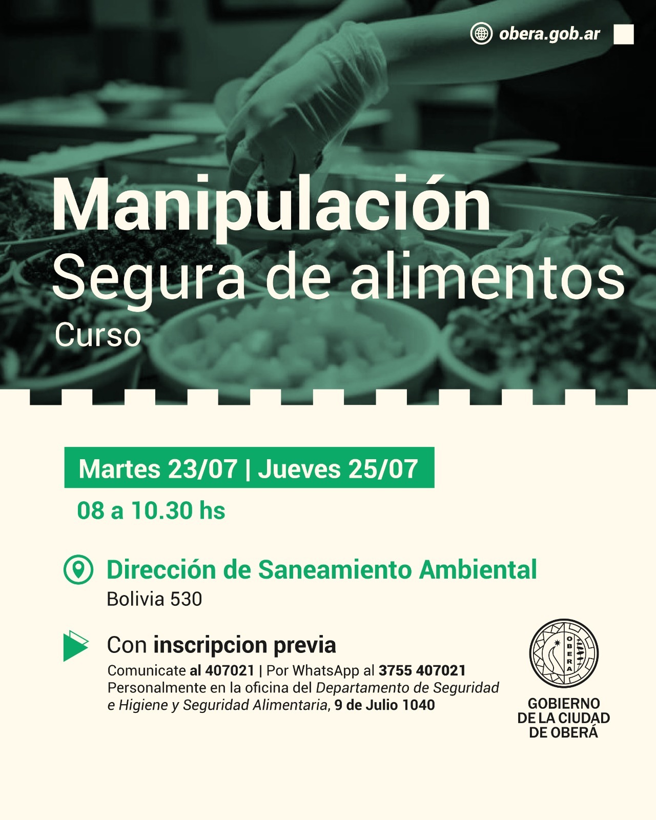 Taller sobre Manipulación Segura de alimentos