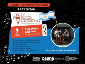 9 de julio: Peatonal Cultural y Festival de la Verdulera en Oberá