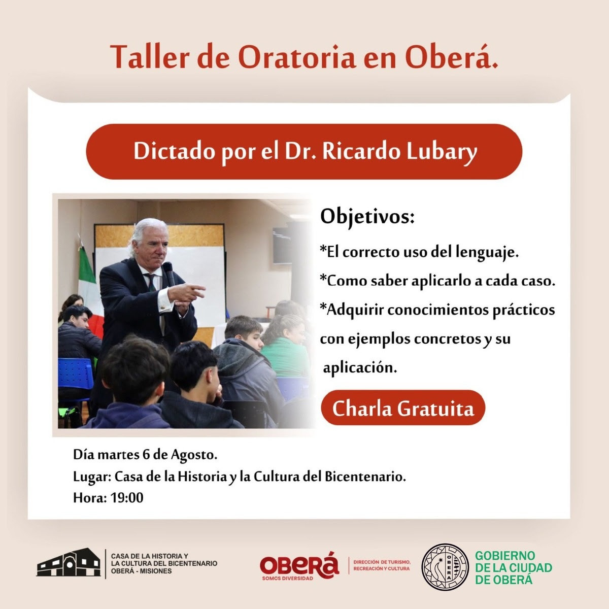 Importante taller de Oratoria en Oberá