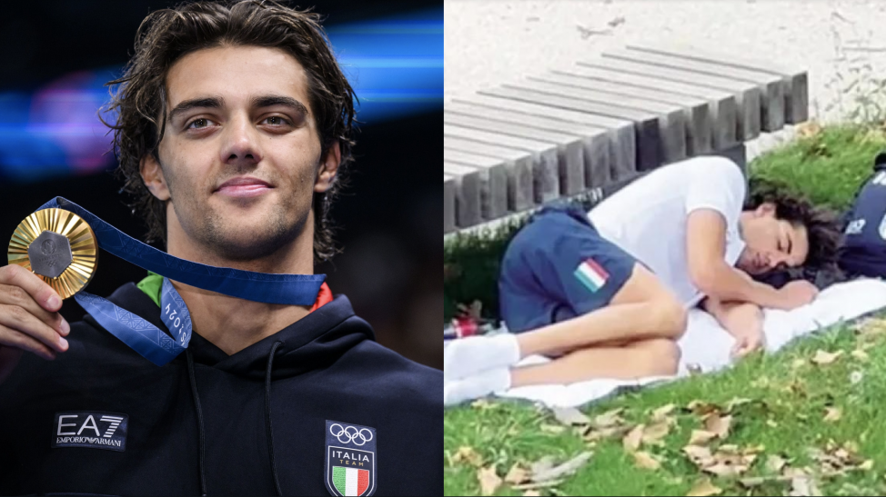 De ganar el oro a dormir en el pasto: Nadador Italiano abandona la Villa Olímpica de París 2024 y duerme en un parque