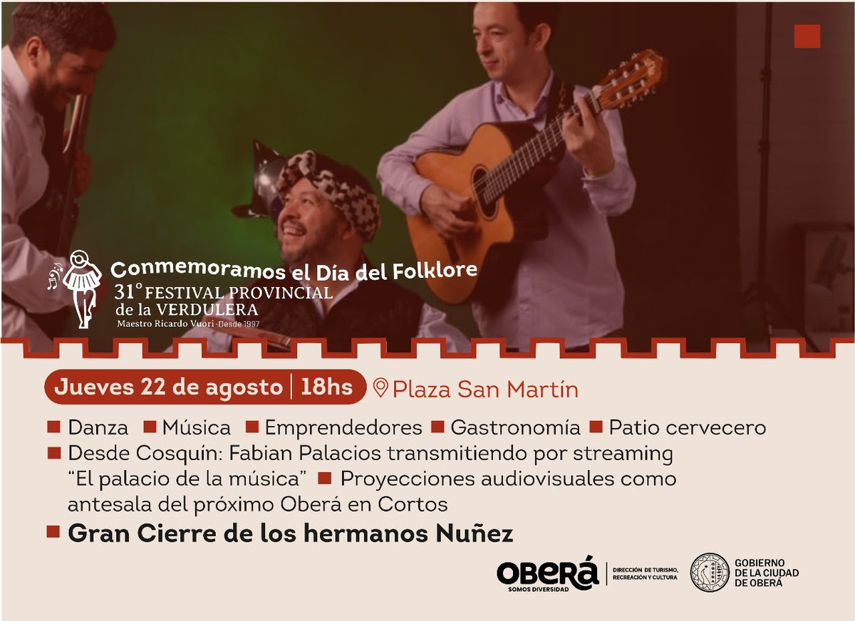 En la plaza San Martín de Oberá se desarrollará el Festival de la Verdulera