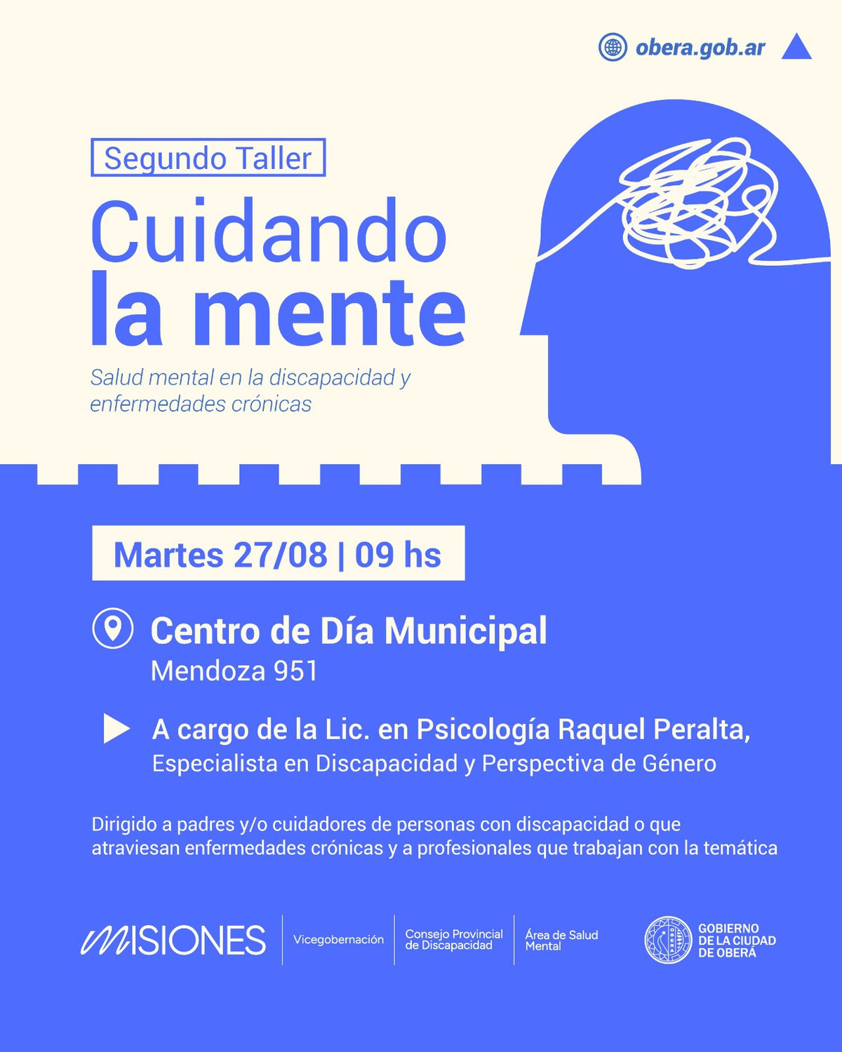 OBERÁ: Se dictará la segunda edición “cuidando la mente”