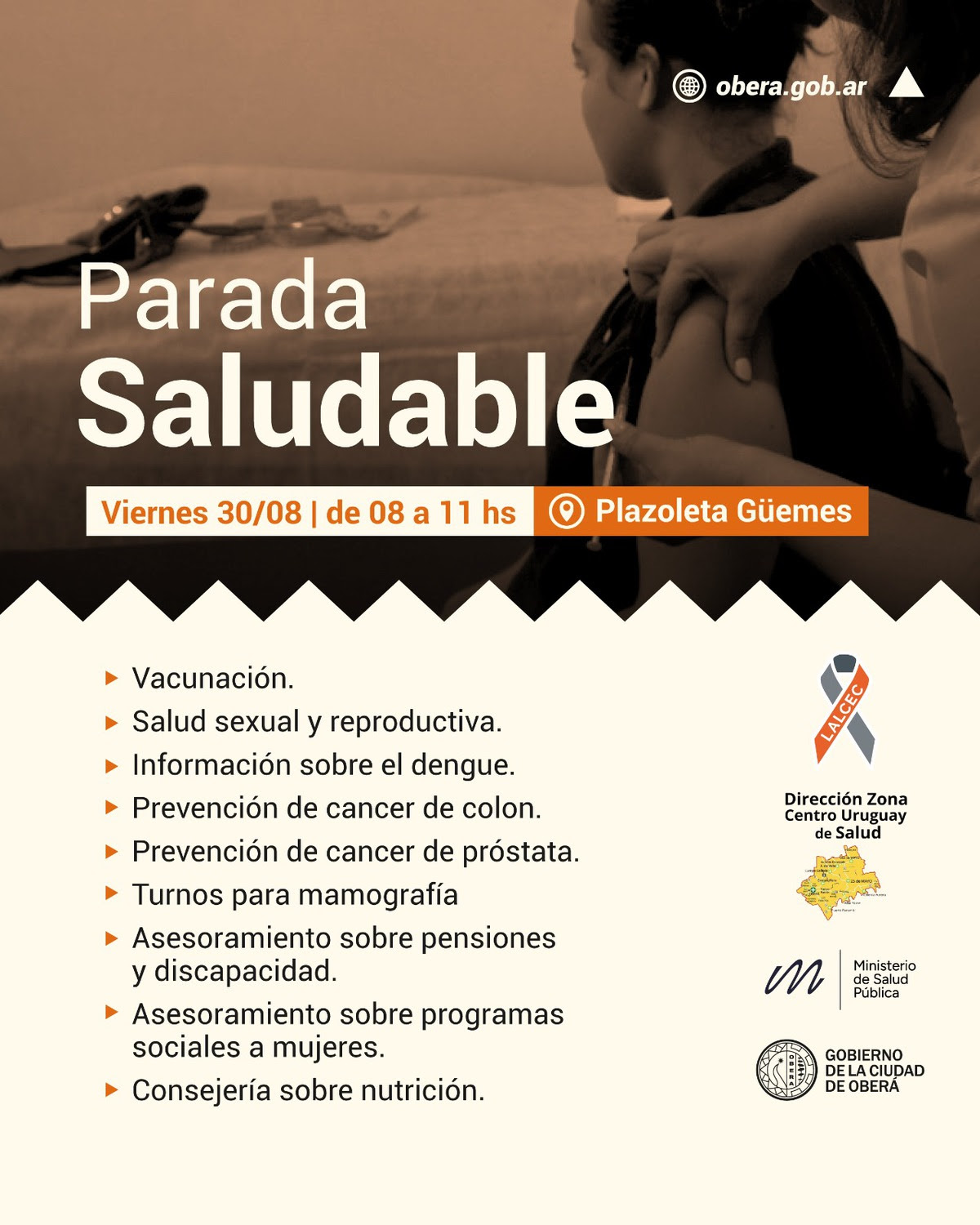 OBERÁ: El programa Parada Saludable estará en la plazoleta Güemes