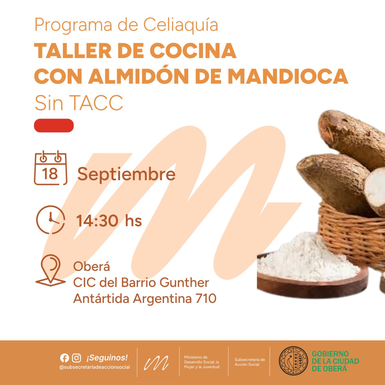 Taller de cocina en el marco del programa de Celiaquía