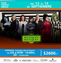 Llega BEETLEJUICE al Cine Teatro Oberá – Espacio Incaa
