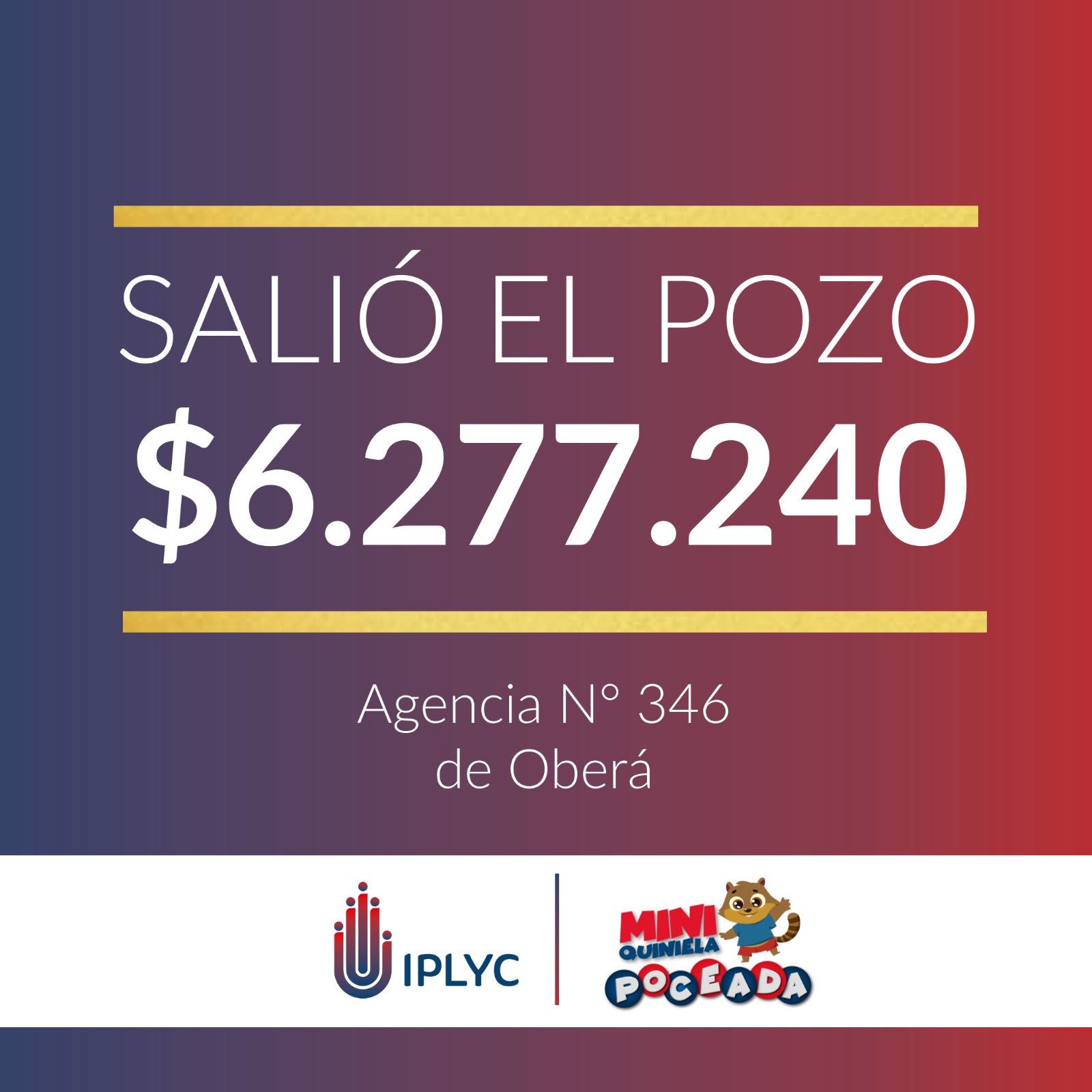 Septiembre arrancó con un ganador de la Mini Poceada