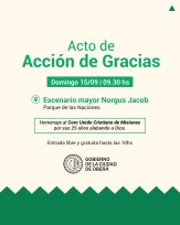 OBERÁ: Acto Acción de Gracias en el marco de la Fiesta Nacional del Inmigrante