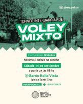 Torneo de vóley mixto en barrio Bella Vista de Oberá