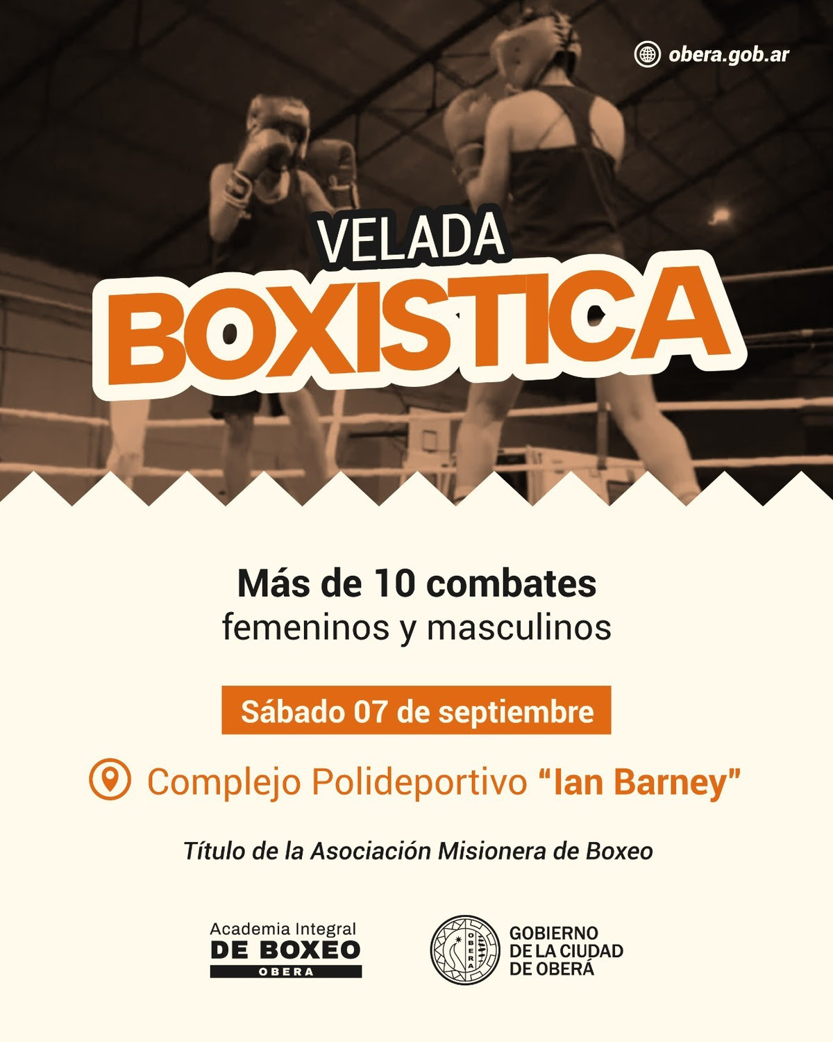 Oberá se prepara para una velada boxística en el Ian Barney