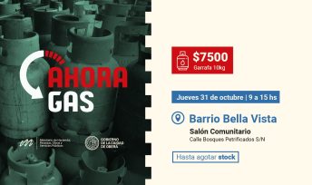 Ahora Gas, el jueves 31 en Oberá