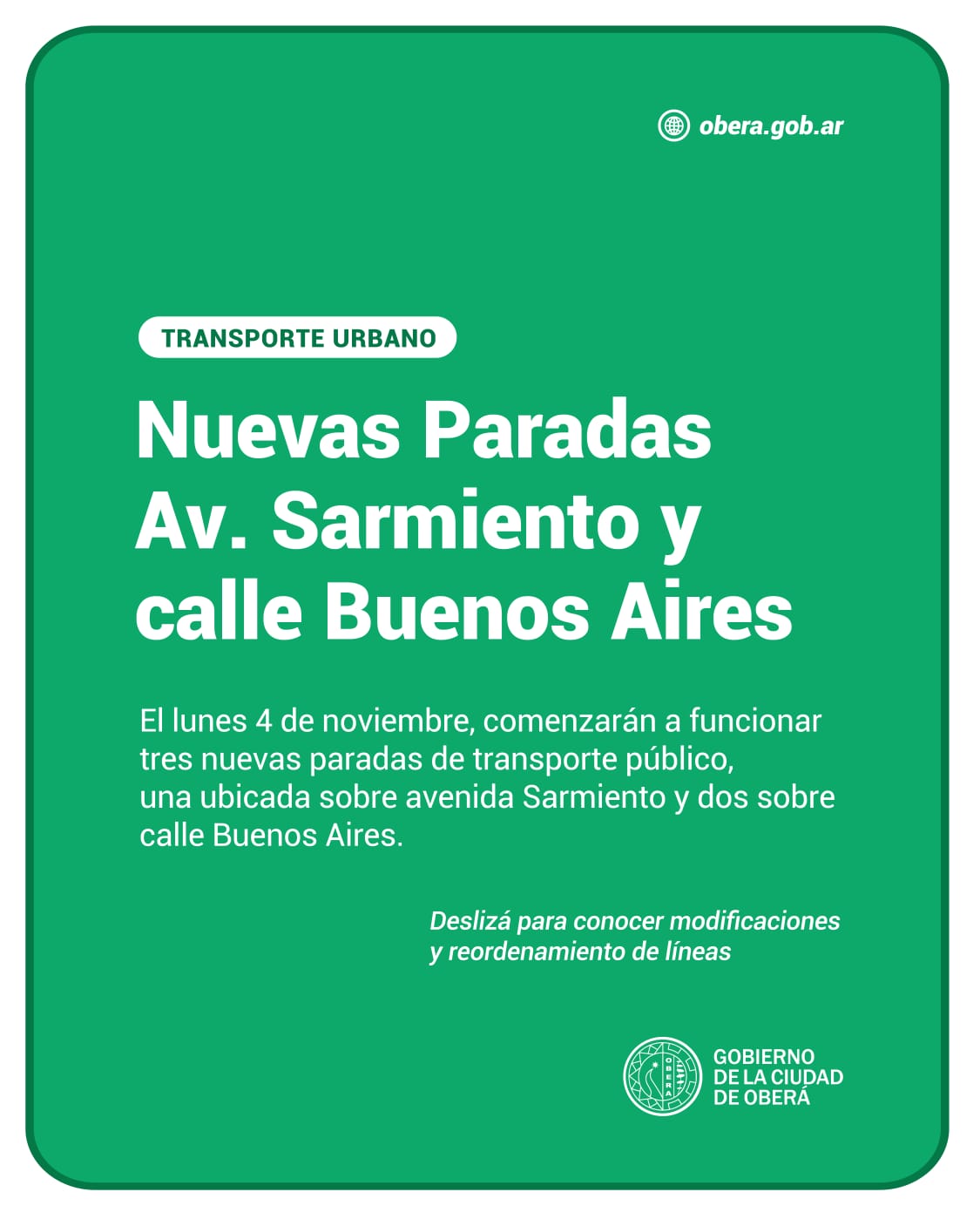 Importante: Cambios en Paradas de Transporte Público