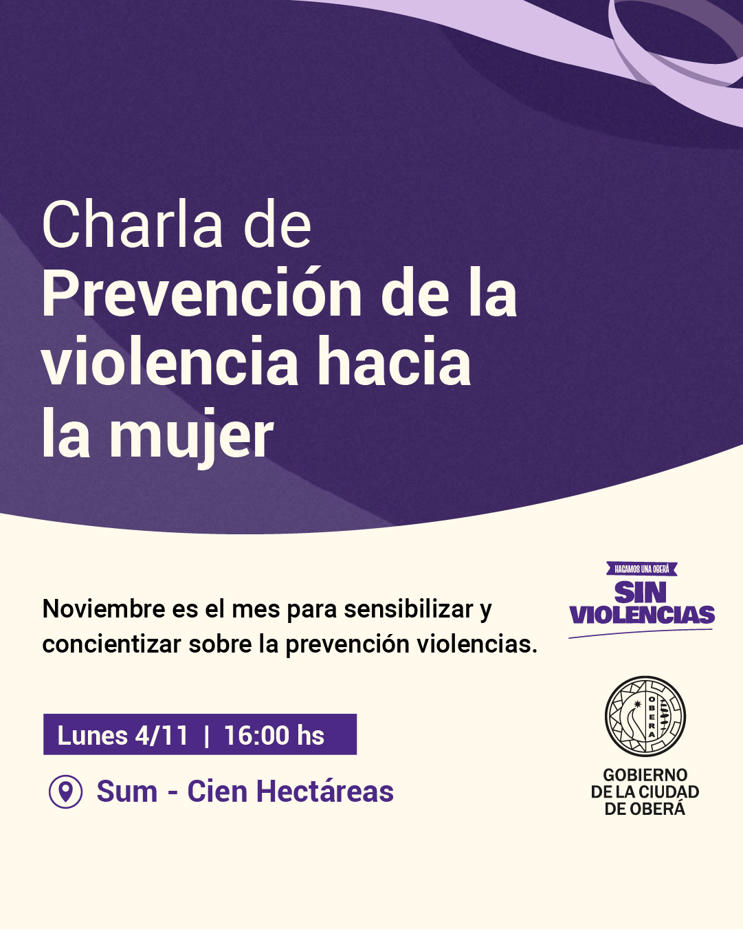 OBERÁ-Actividades en el mes de la prevención de la violencia hacia la mujer