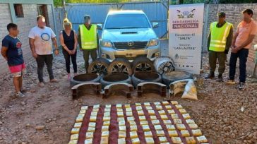 SALTA-Gendarmería hallo 58 kilos de cocaína escondidos en las ruedas de una vehículo