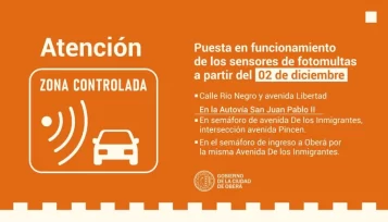 Comenzarán el sistema de fotomultas, luego del periodo de adaptación en Oberá