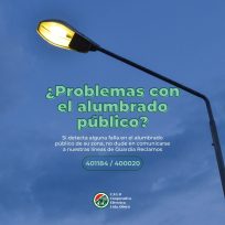 CELO informa: Si observa que alguna luminaria en su cuadra está averiada