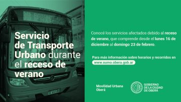 Transporte Urbano: Servicios reducidos durante las vacaciones de verano