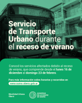 Transporte Urbano: Servicios reducidos durante las vacaciones de verano