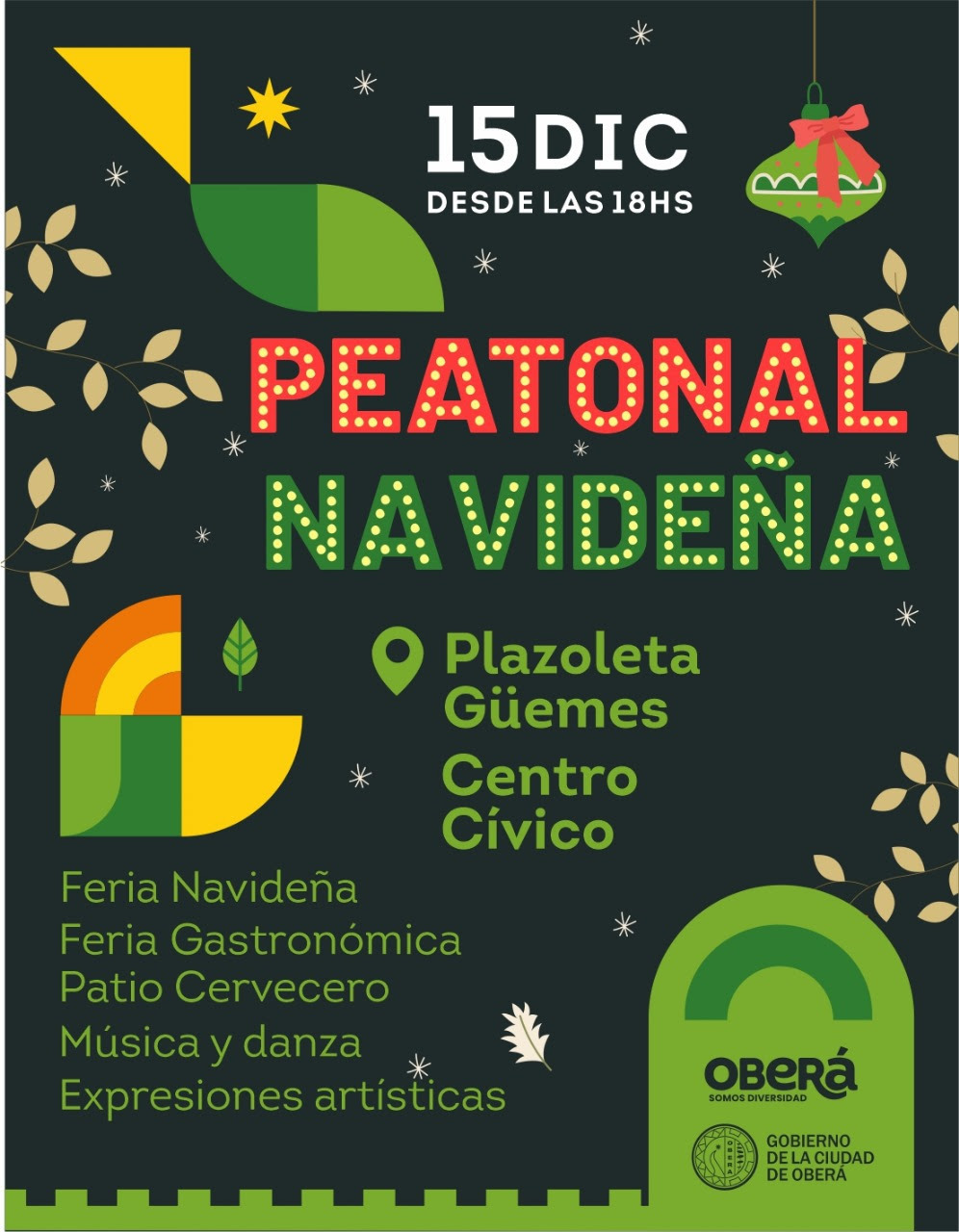 Peatonal Navideña en la plazoleta Güemes