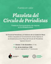 Se pondrá en funcionamiento las mejoras en la plazoleta del Círculo de Periodistas