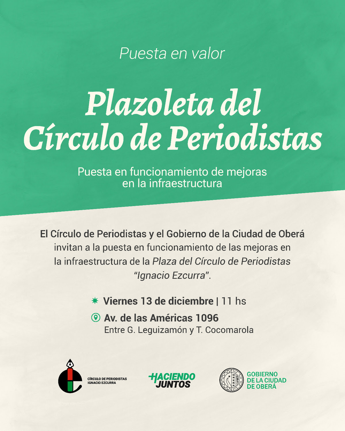 Se pondrá en funcionamiento las mejoras en la plazoleta del Círculo de Periodistas