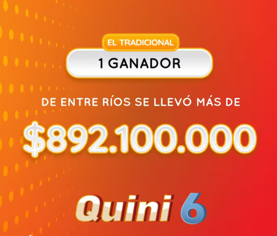 Salio el pozo de más de $892 millones en el Quini 6 este domingo